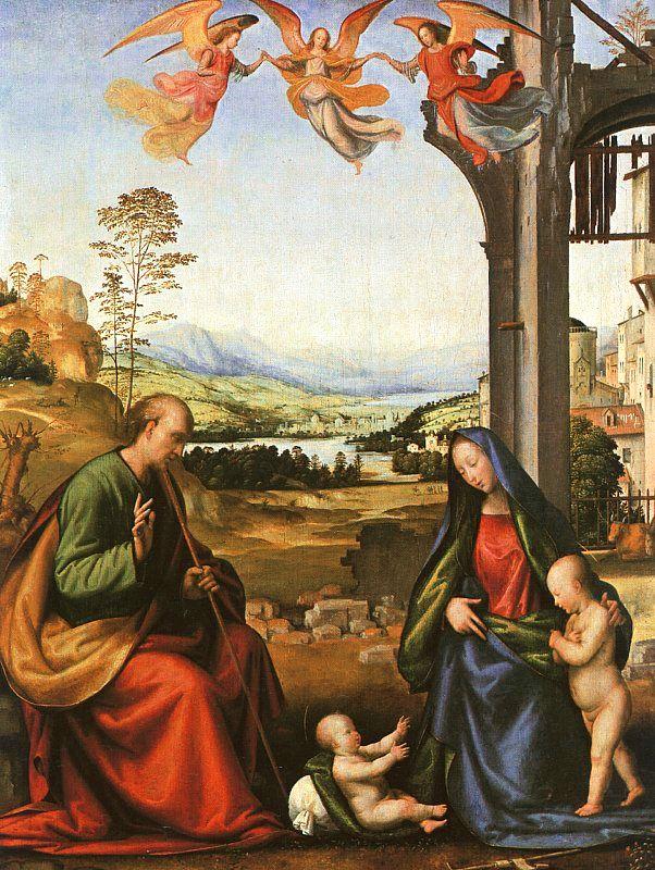 Fra Bartolommeo The Holy Family with the Infant St. John in a Landscape Germany oil painting art